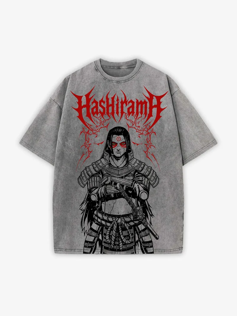 Вареный серый Футболки с принтом «Hashirama Senju»